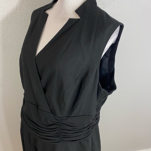 NWT Calvin Klein black notch neck faux wrap dress - Picture 6 of 7
